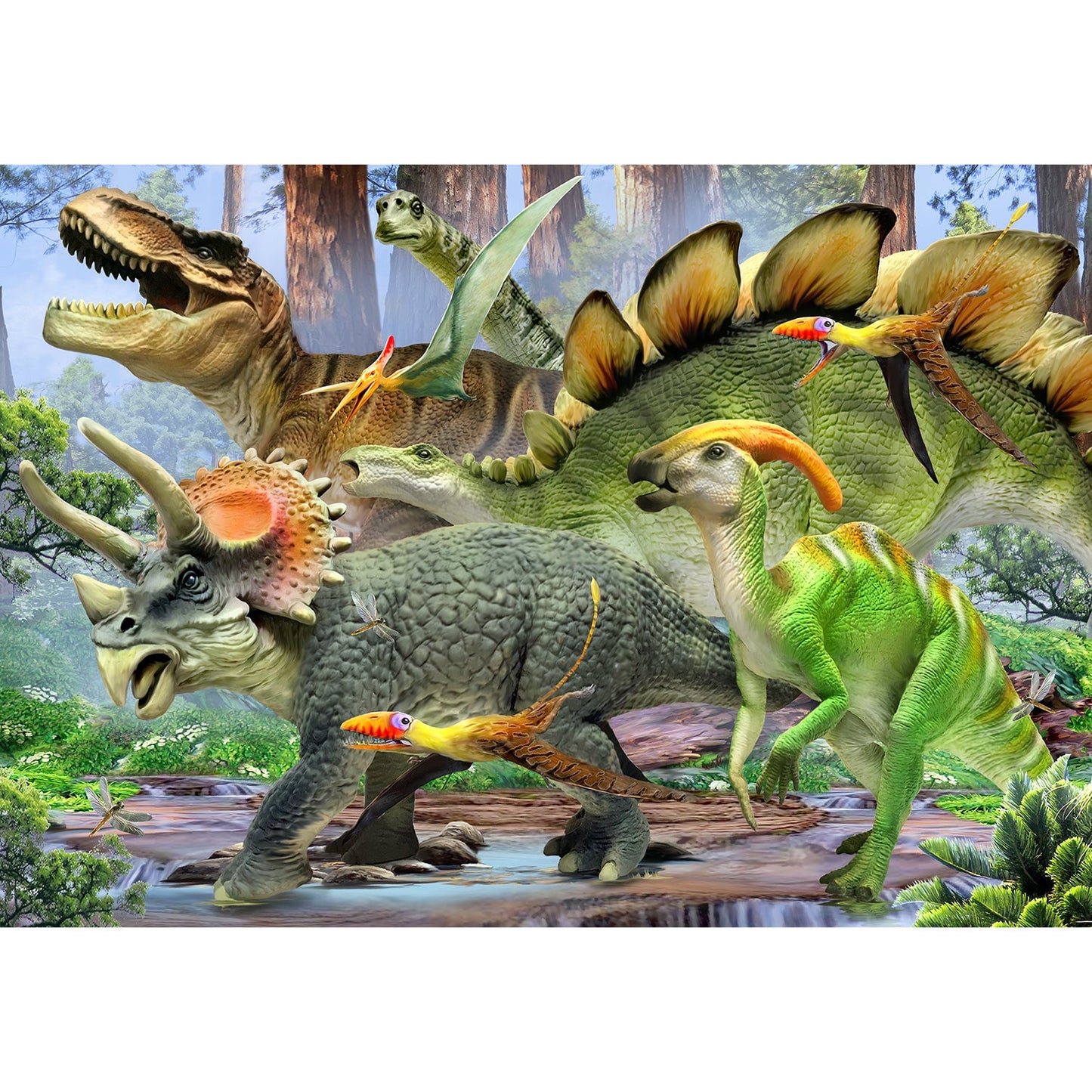 Dinosaurs in the forest 48-piece wooden puzzle