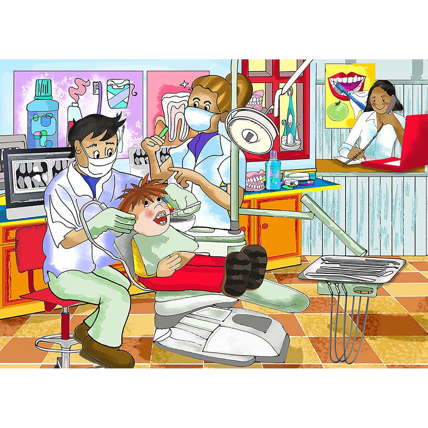 Visiting the dentist 24-piece wooden puzzle for children