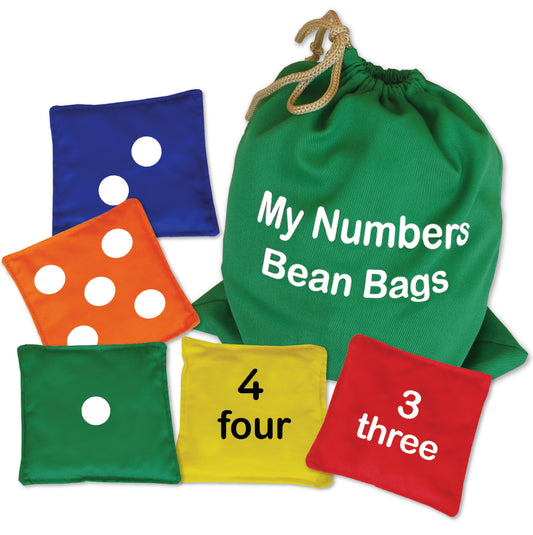Five number bean bags from one to five