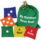Five number bean bags from one to five