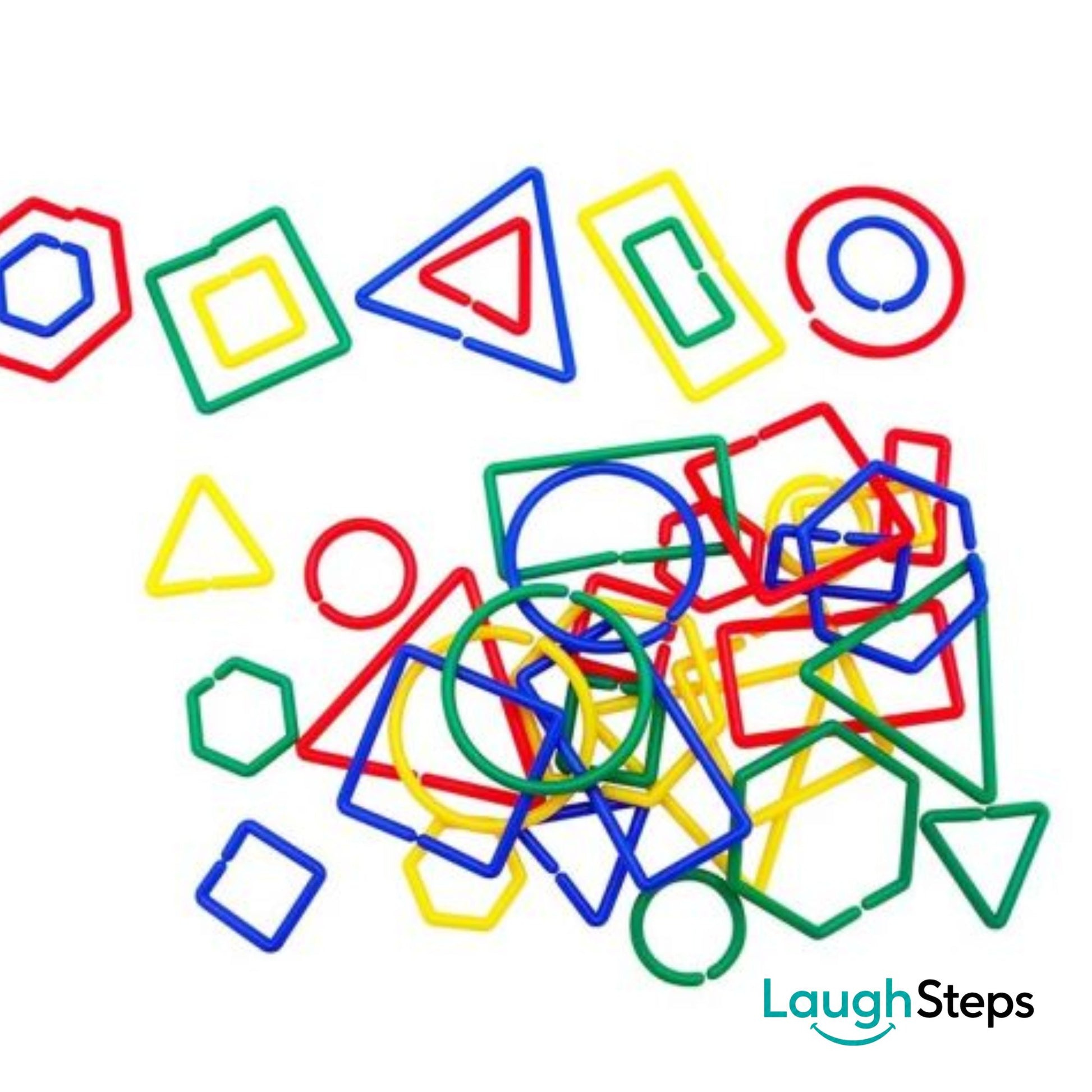 Forty-colourful-Attrilinks-geometric-linking-shapes-for-sorting,-counting-and-pattern-activities-toddlers-education.