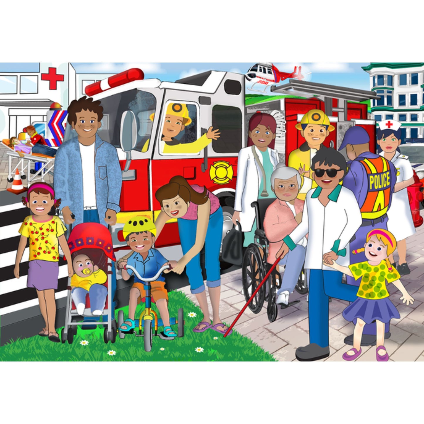 Learn about community heroes with the 36-Piece Wooden Puzzle. This educational puzzle introduces children to important helpers such as police officers, ambulance personnel, nurses, doctors and firefighters, while encouraging discussion about the roles they play in keeping communities safe and healthy. It also helps develop concentration, observation and problem-solving skills.
