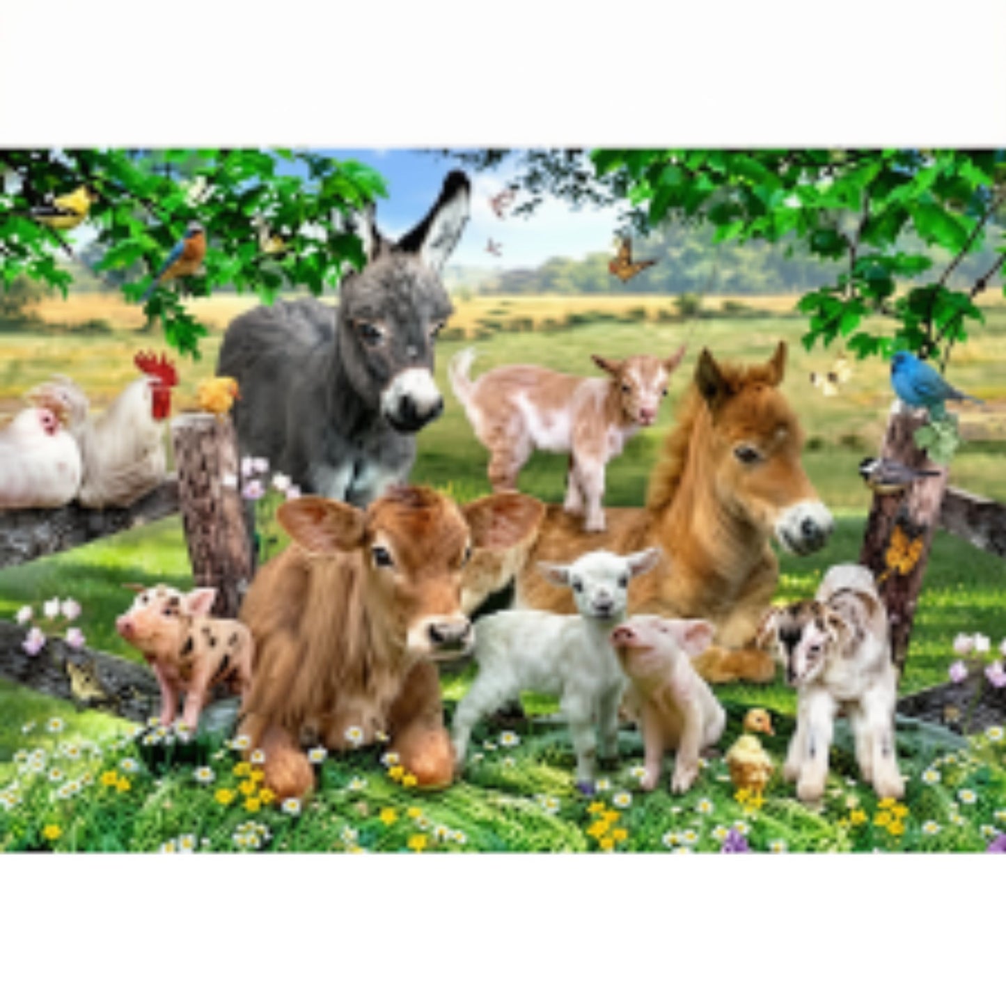 Discover familiar farm animals with the Farm Animals 36-Piece Wooden Puzzle. This colourful educational jigsaw introduces children to animals such as chickens, chicks, donkeys, goats, pigs, piglets, sheep, birds and ponies, while encouraging conversation about farm life and animal sounds. It also helps develop observation, concentration, visual perception and problem-solving skills through hands-on play.
