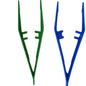 Blue and green 125mm plastic tweezers for children’s fine motor and classroom sorting activities