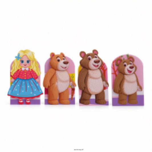 Retell the adventures of Goldilocks and the Three Bears with the Goldilocks Story Finger Puppets – 4 Piece Set. Children can act out familiar scenes, explore different character voices and develop confidence through playful storytelling.