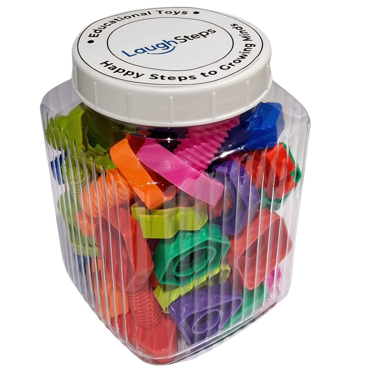 Colourful-plastic-nuts-and-bolts-in-geometric-shapes-for-fine-motor-practice-educational toys.