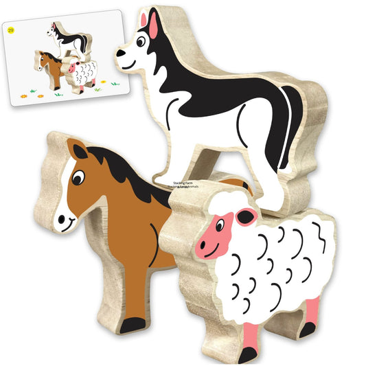 Wooden stacking farm animals educational toy