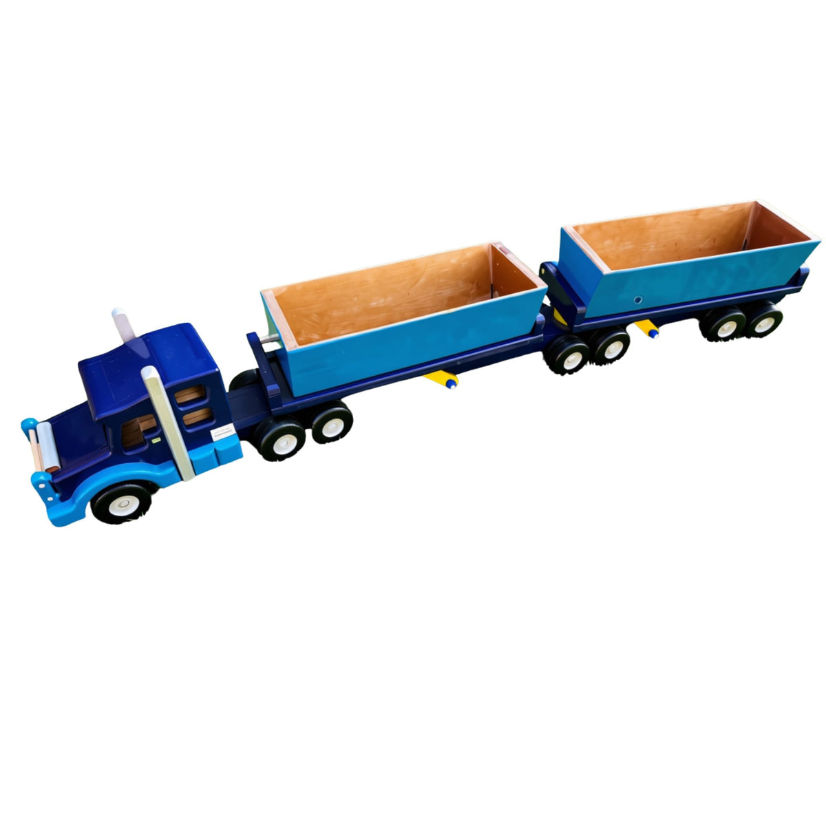 Handmade Wooden Side Tipper Truck - Blue