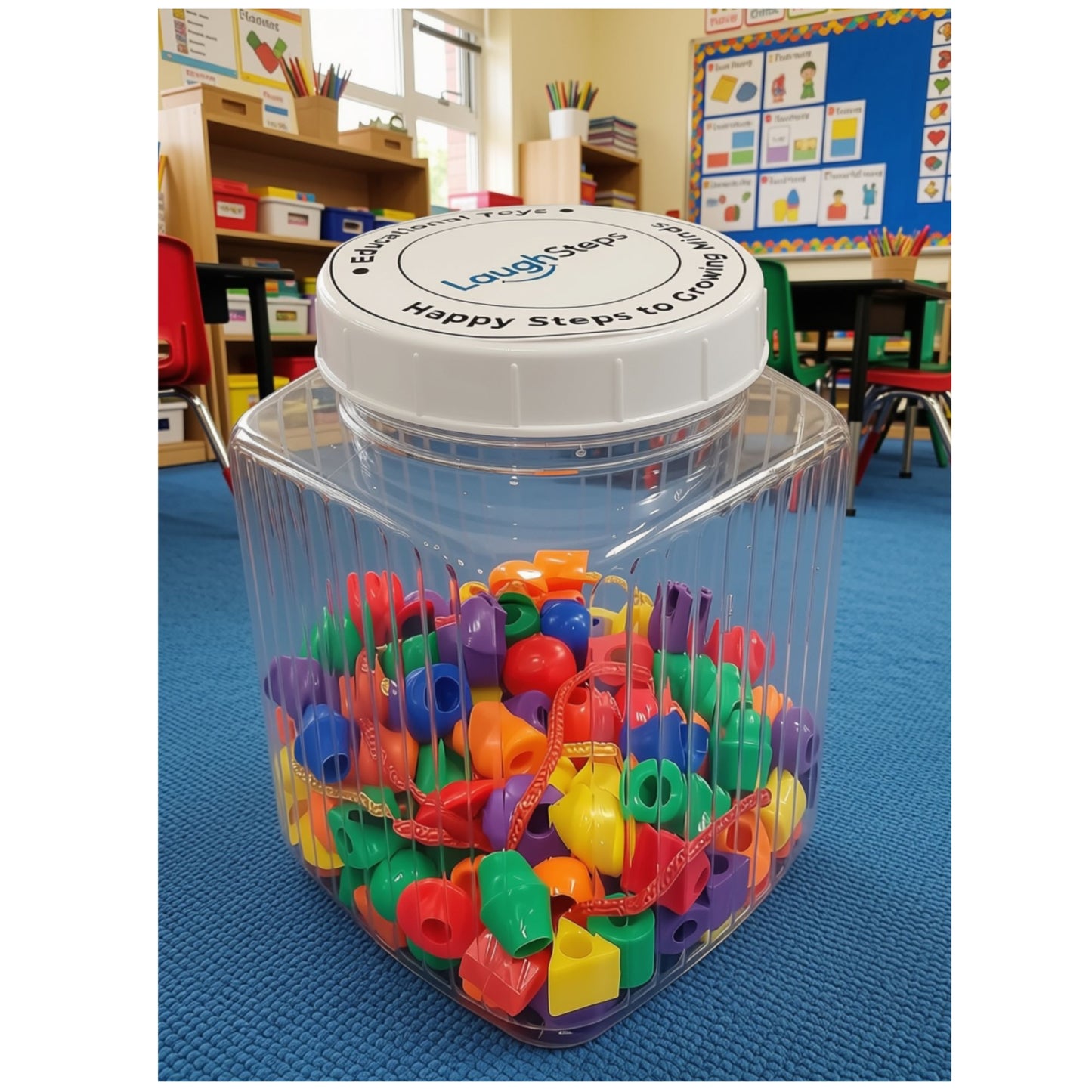 Colourful geometric threading beads in assorted cylinder ball triangle and square shapes