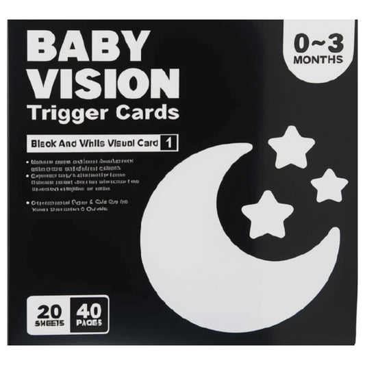 Baby colour vision trigger card designs for ages 3 to 6 months