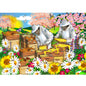 Discover the fascinating world of bees with the Beekeeper 36-Piece Wooden Puzzle. The colourfull scene shows bees working among fields of flowers and two beekeepers carefully removing honeycombs from beehives. Children can learn how bees live, how honey is produced and why bees and beekeepers are important to people and the environment.