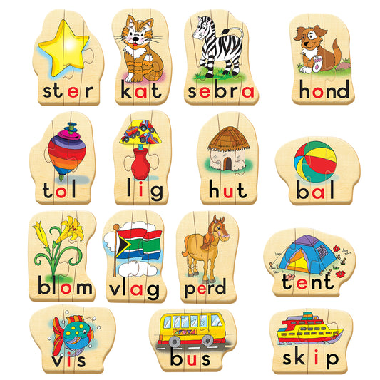 Bou 'n Woord Afrikaans wooden word-building puzzle