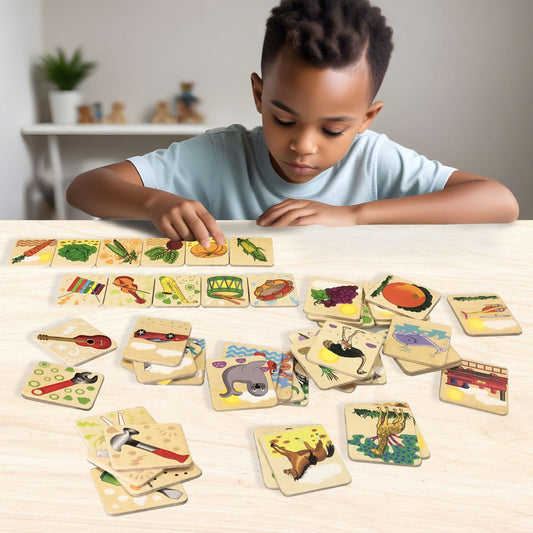 Classifications wooden educational card game