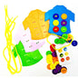 Clothes-themed button board game for preschool fine motor activities