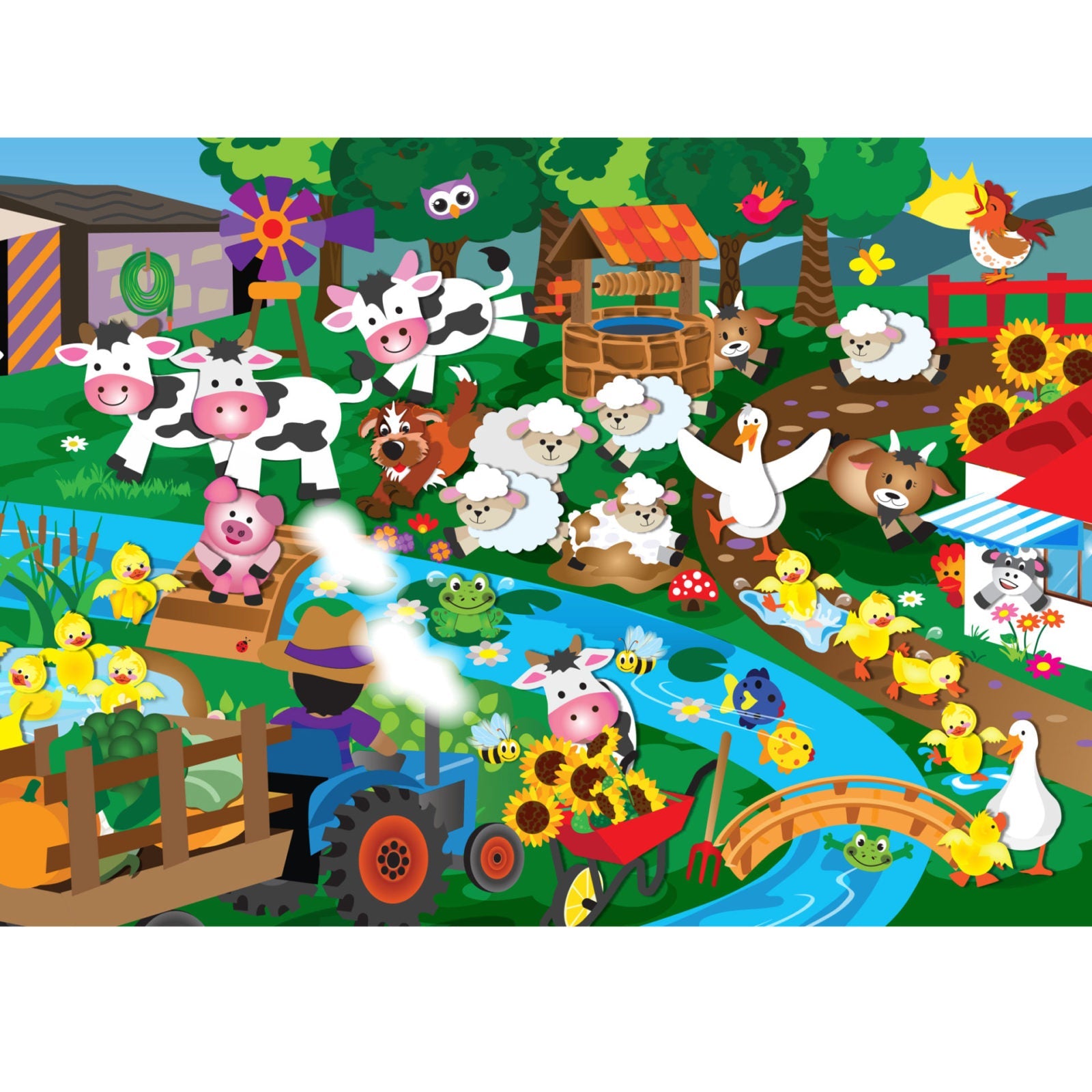 Country life on the farm 24-piece wooden puzzle