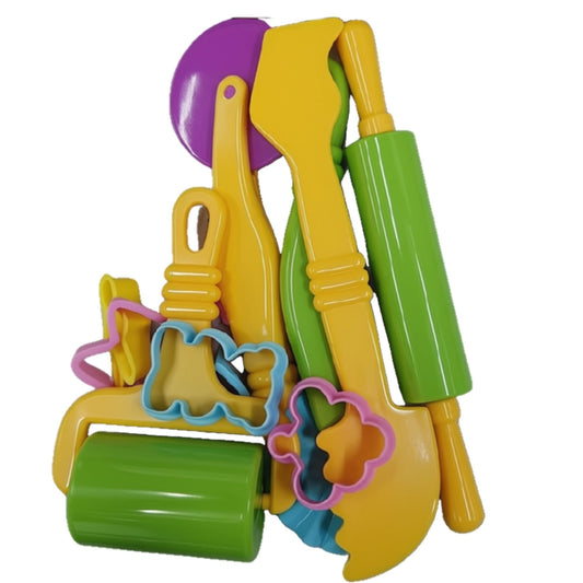 Creative clay tool kit for kids with assorted play dough shaping tools