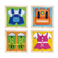 Four-panel dressing skills wall activity board with laces, buttons, zips and fasteners