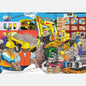 Excavator working on a construction site in a 36-piece wooden puzzle