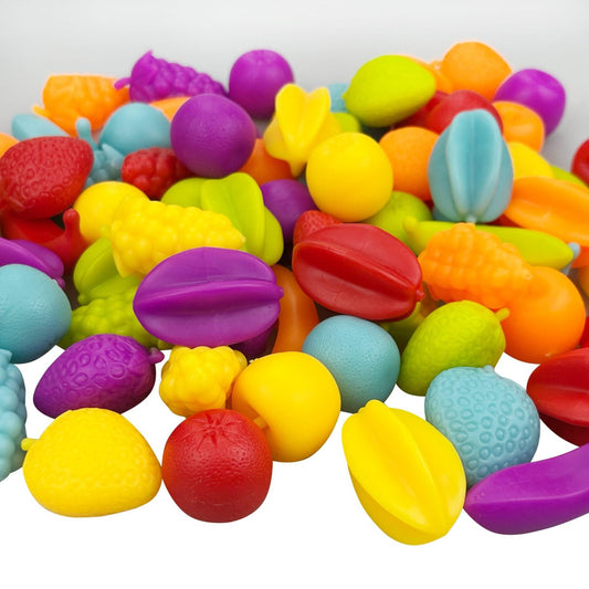 Colourful fruit counters for sorting and early maths