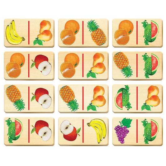 Fruit wooden domino matching game