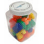 Colourful interlocking gear-shaped plastic construction blocks for children aged 3 and older
