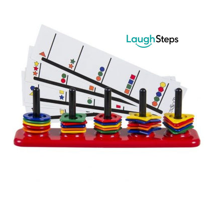Small-Geostacks-educational-board-with five-colourful-geometric-shapes-toddlers preschool-education