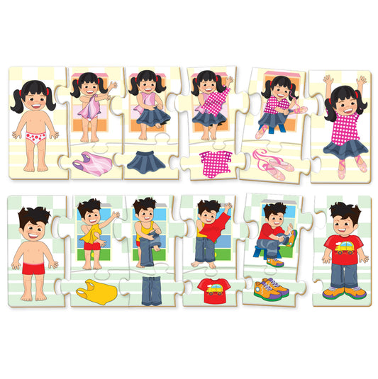 Getting Dressed wooden sequencing puzzles for children
