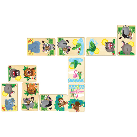 Heads and Tails animal wooden dominoes