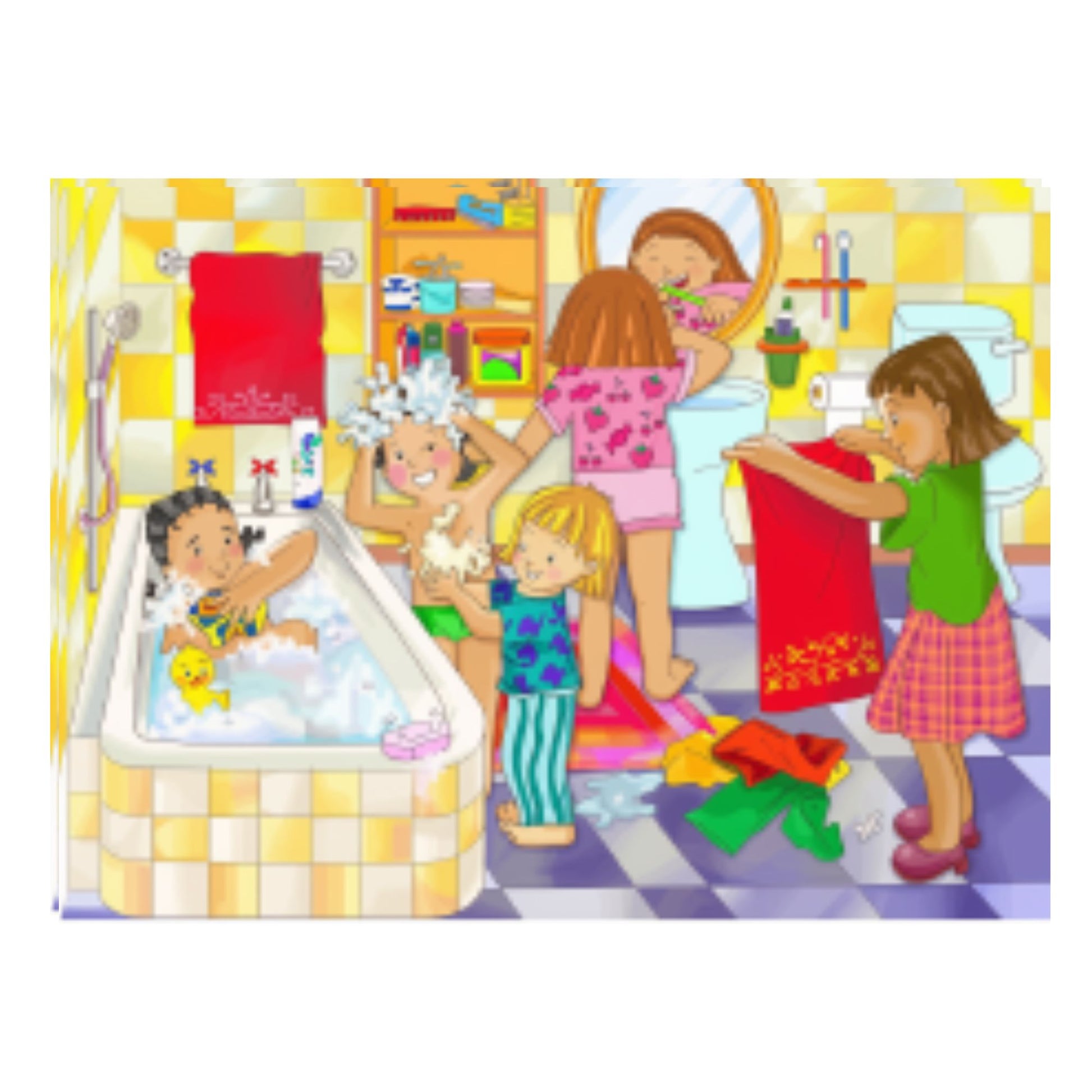Make healthy habits easier to understand with the Hygiene 36-Piece Wooden Puzzle. This educational jigsaw introduces children to everyday self-care routines such as bathing, washing their hair, brushing their teeth, and taking off and putting on clothes, while developing important puzzle-solving and early-learning skills.