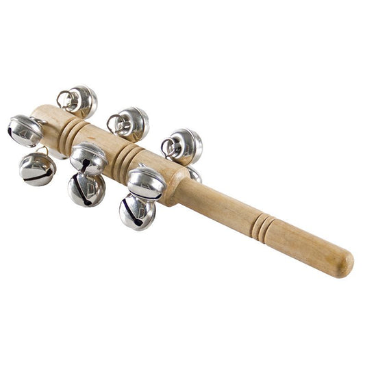 Wooden Handle Jingle Stick with 13 Bells educational activity for children