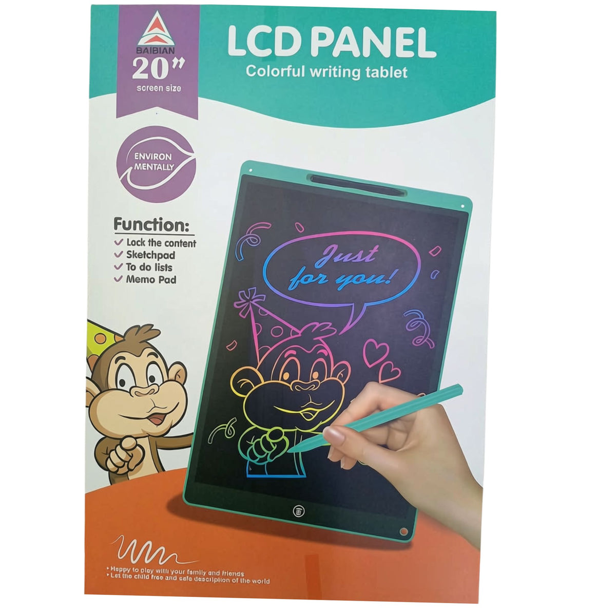 20-inch colour LCD writing tablet for kids