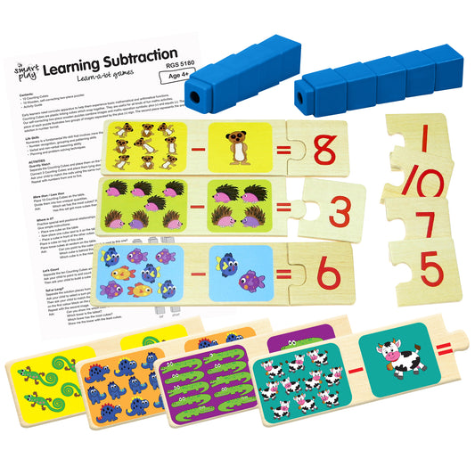 Learning Subtraction wooden puzzle and counting cube set