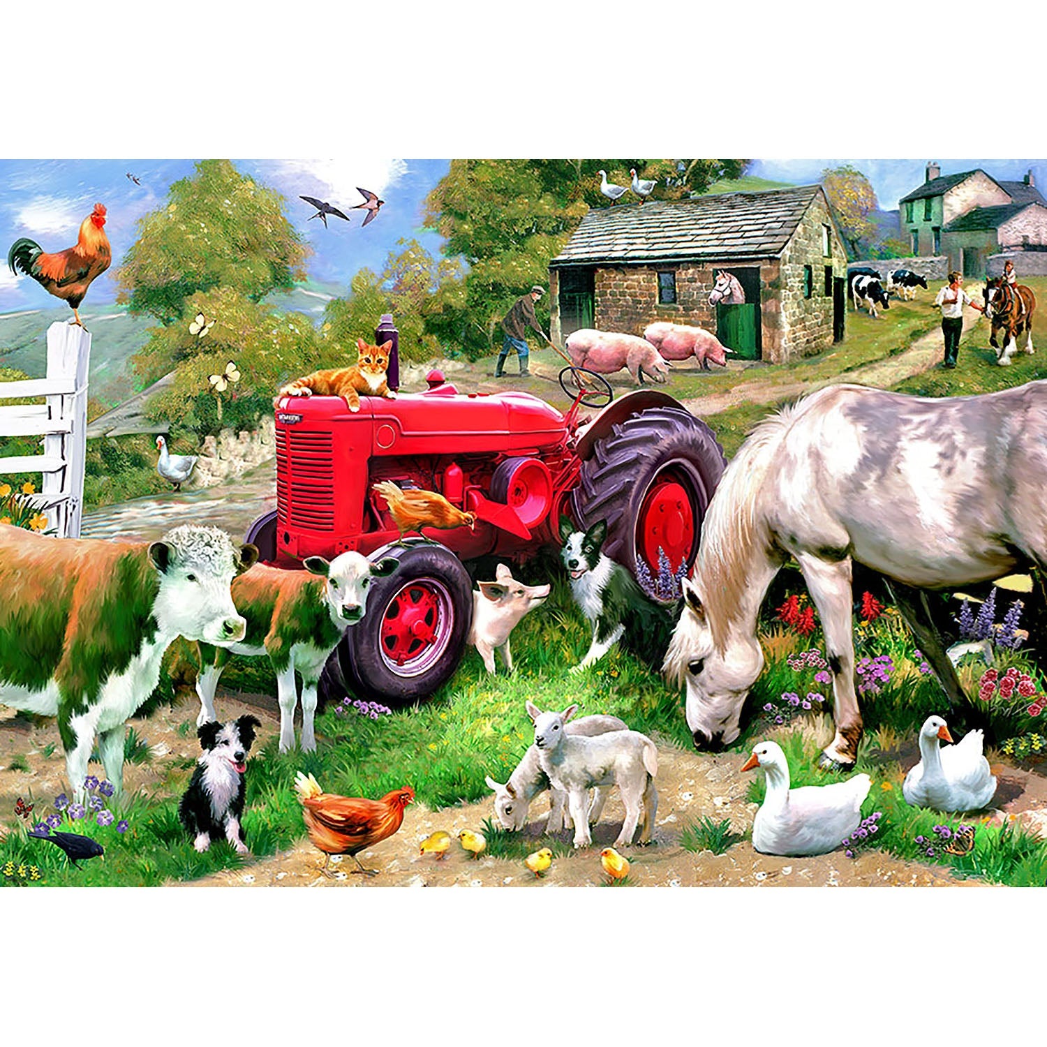 Life on a farm 24-piece wooden puzzle with farm animals