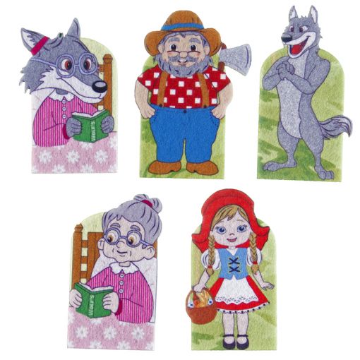 Little Red Riding Hood finger puppet story set with five characters