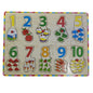 Numbers and pictures counting button puzzle for kids measuring 30 × 22 cm
