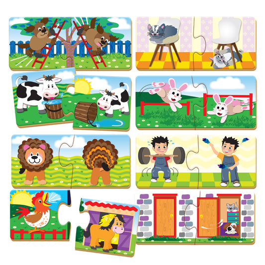Opposites wooden puzzle game for preschool learning
