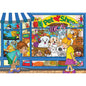 Pet Shop 36-piece wooden puzzle for children featuring dogs, cats, birds and other pets