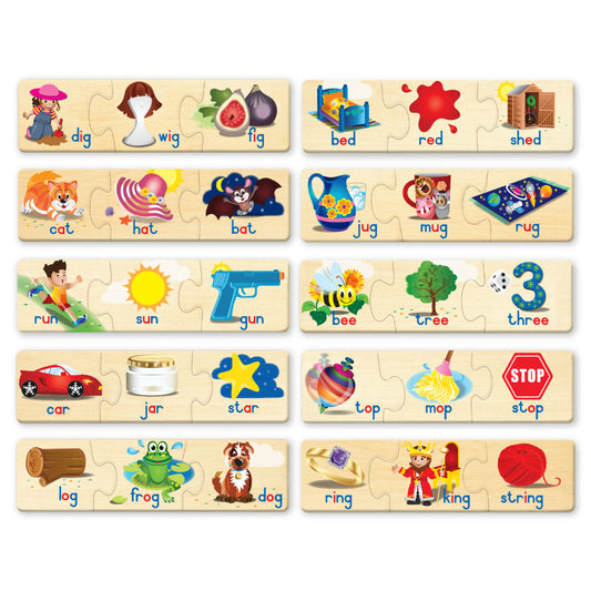 Rhyming Words wooden phonics puzzles