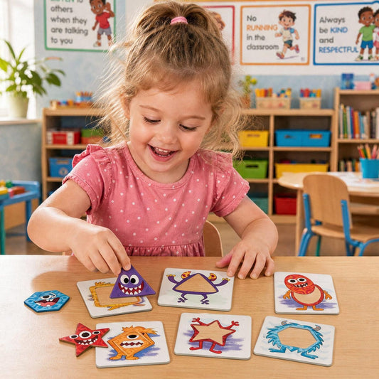 Shape Monsters self-correcting shape puzzles