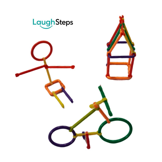 Interlocking Smart Sticks, a colourful educational building toy designed to encourage creativity, problem-solving and hands-on learning.
