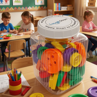 Playing with stacking and lacing buttons helps develop important early-learning skills | Pre-schools