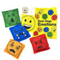 Educational emotions bean bags with different facial expressions for teaching children emotional awareness and social-emotional learning.