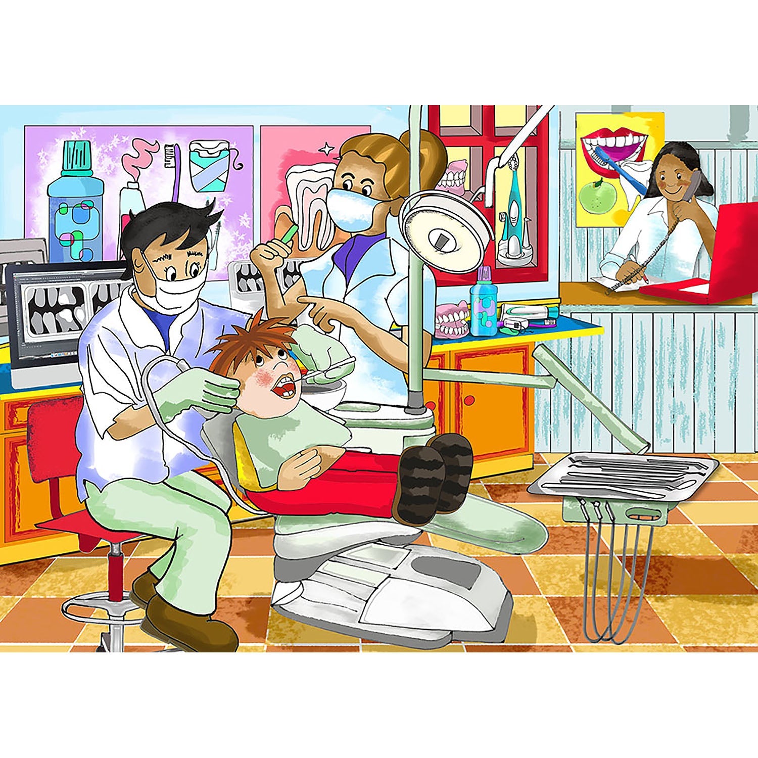 Visiting the dentist 24-piece wooden puzzle for children