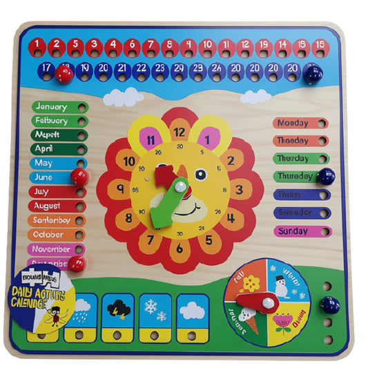 Calendar &amp; Clock Activity Board. Designed for curious young learners, this colourfu