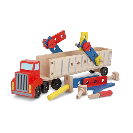 wooden big rig building truck play set