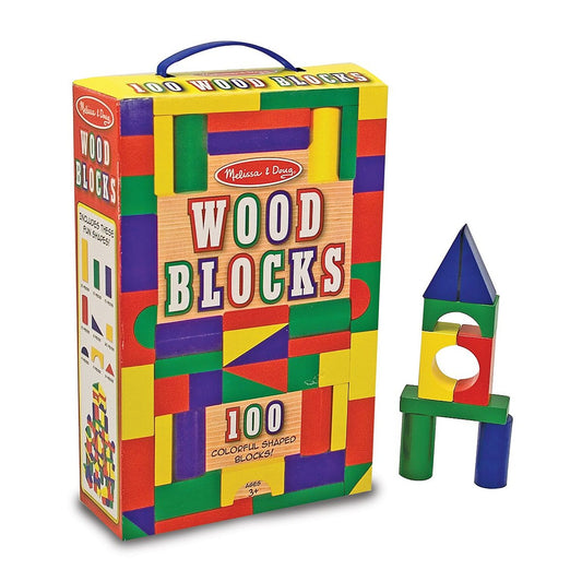 100-piece wooden building block set