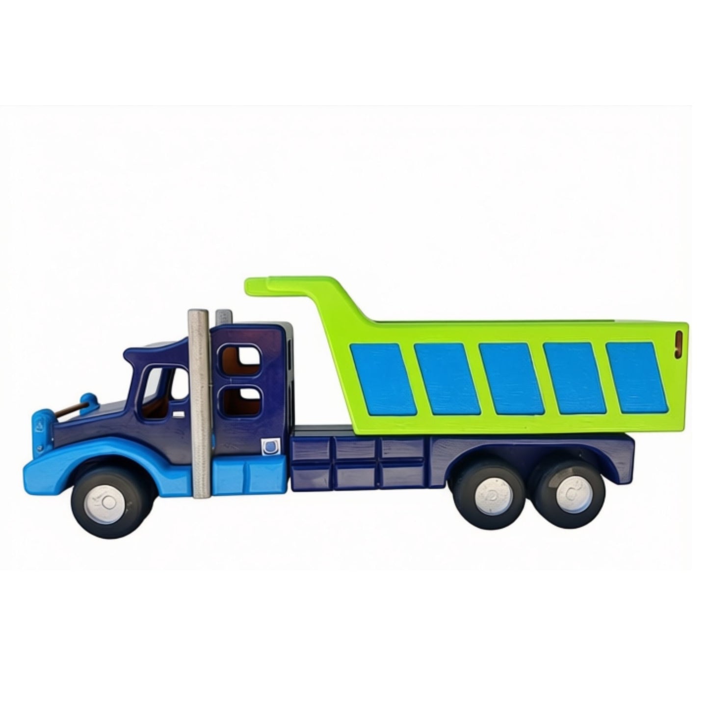 Wooden blue-green tipper truck for children