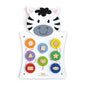 Zebra shape-matching wall activity board for toddlers and preschool classrooms